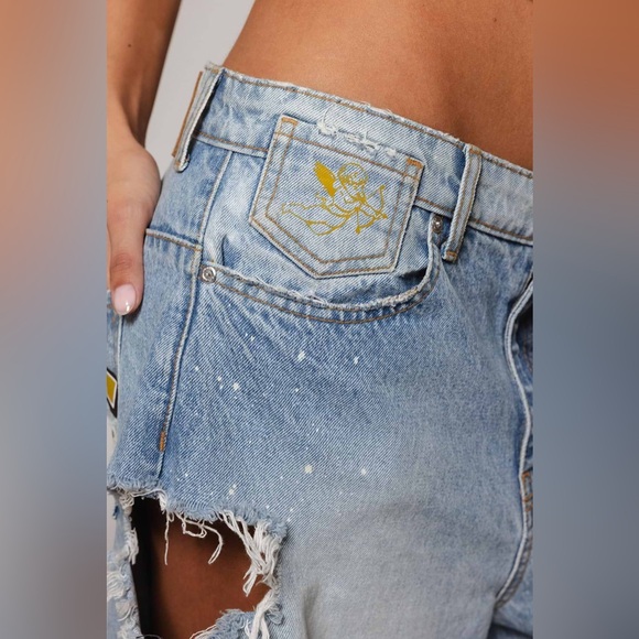 REVICE EMPIRE JEAN / YELLOW JACKET Wide Leg Jeans Size 23 - Picture 16 of 16